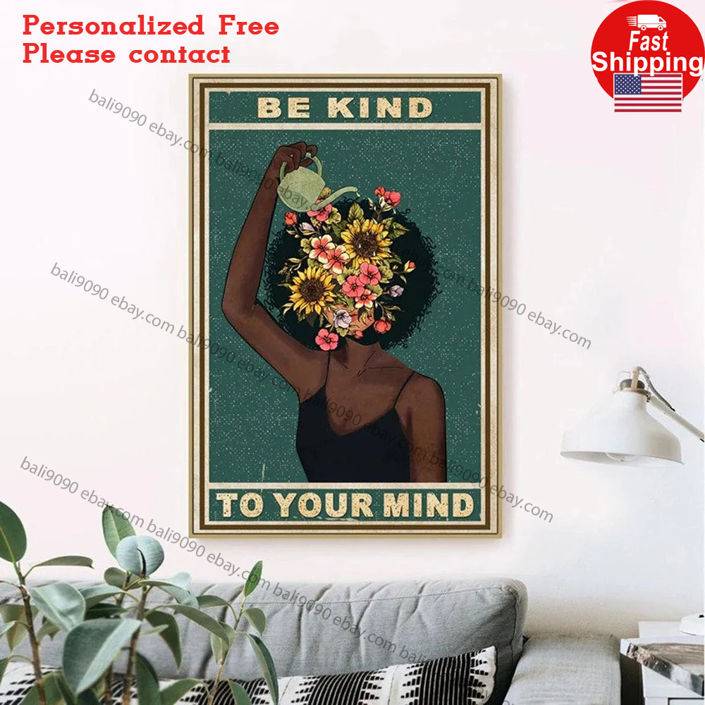 Be Kind To Your Mind Mental Health Awareness Retro Poster Print Home Decor