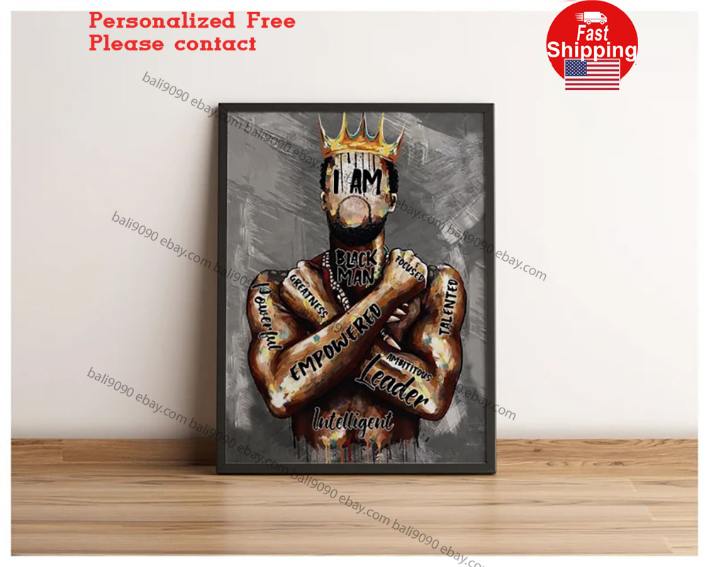 Black King Poster I Am Black Man Poster, Black Man Poster, African American P…
