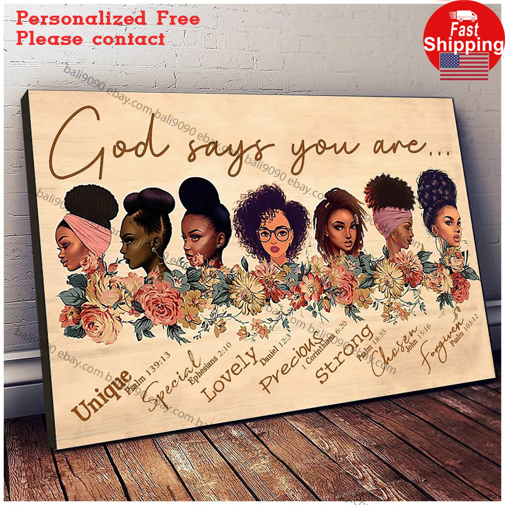 God Says You Are Unique Special Lovely Poster Precious Strong Black ...