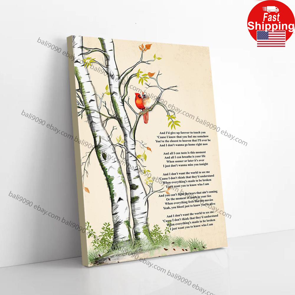 Letter Couple Cardinal On The Tree Love Matte Poster Wall Art