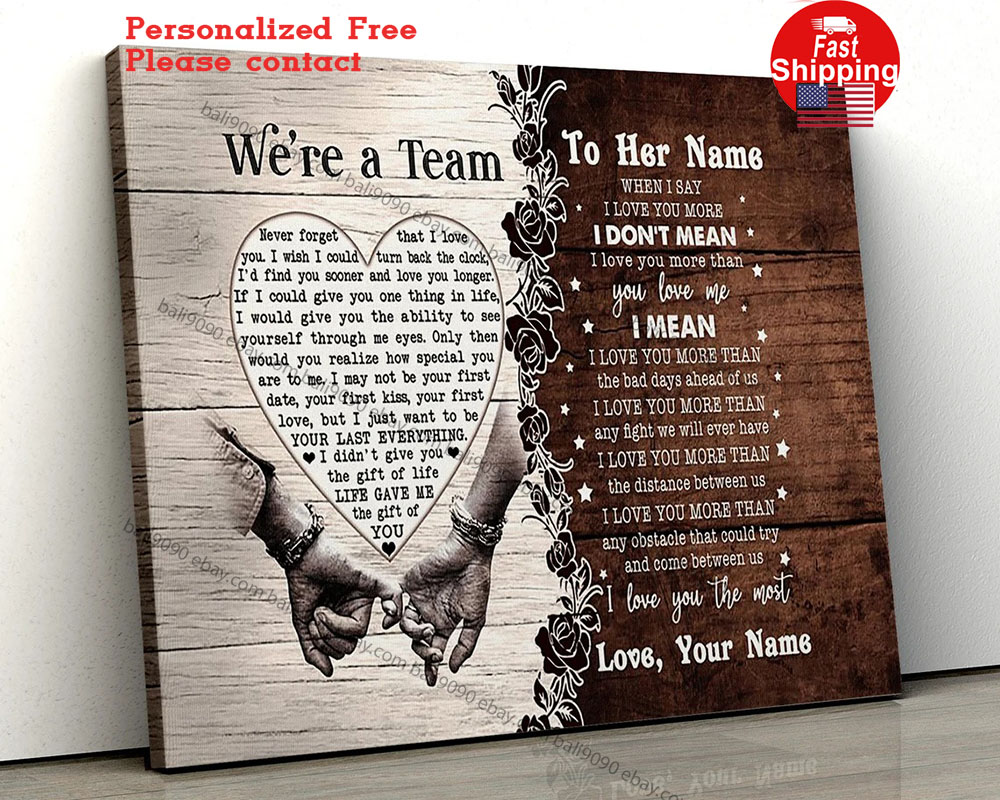Personalized Family Poster We’re a team Never Forget that I love you the gift…