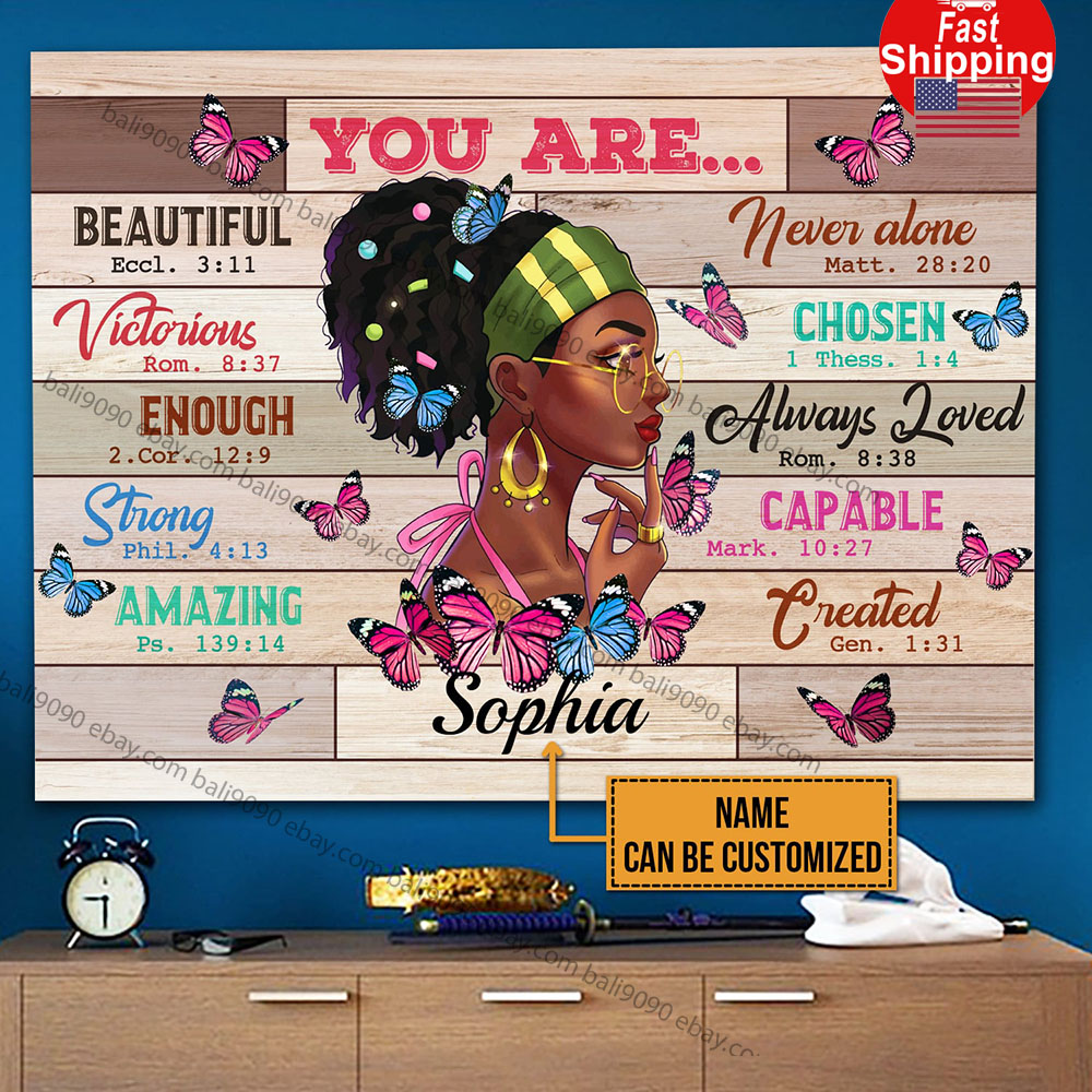 Personalized God Says You Are Beautiful Wrapped Unframed Poster Home Decor…
