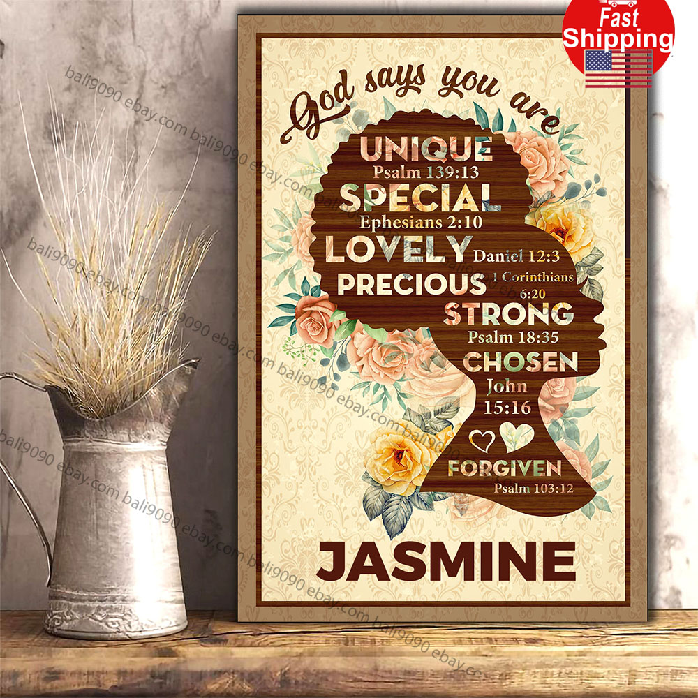 Personalized God Says You Are Unique Special Lovely Precious Strong Unframe…