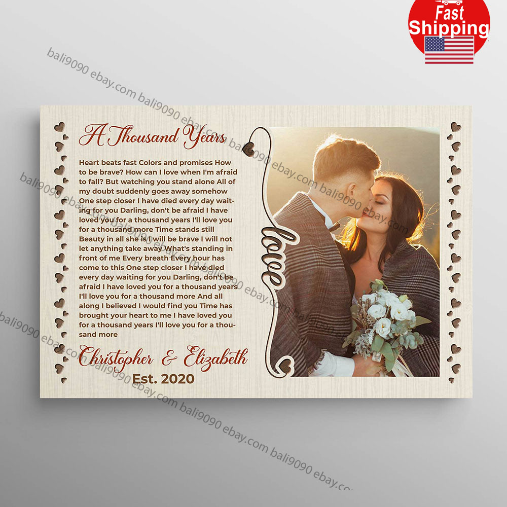 Personalized Photo and Song Lyrics Gallery Wrapped Print