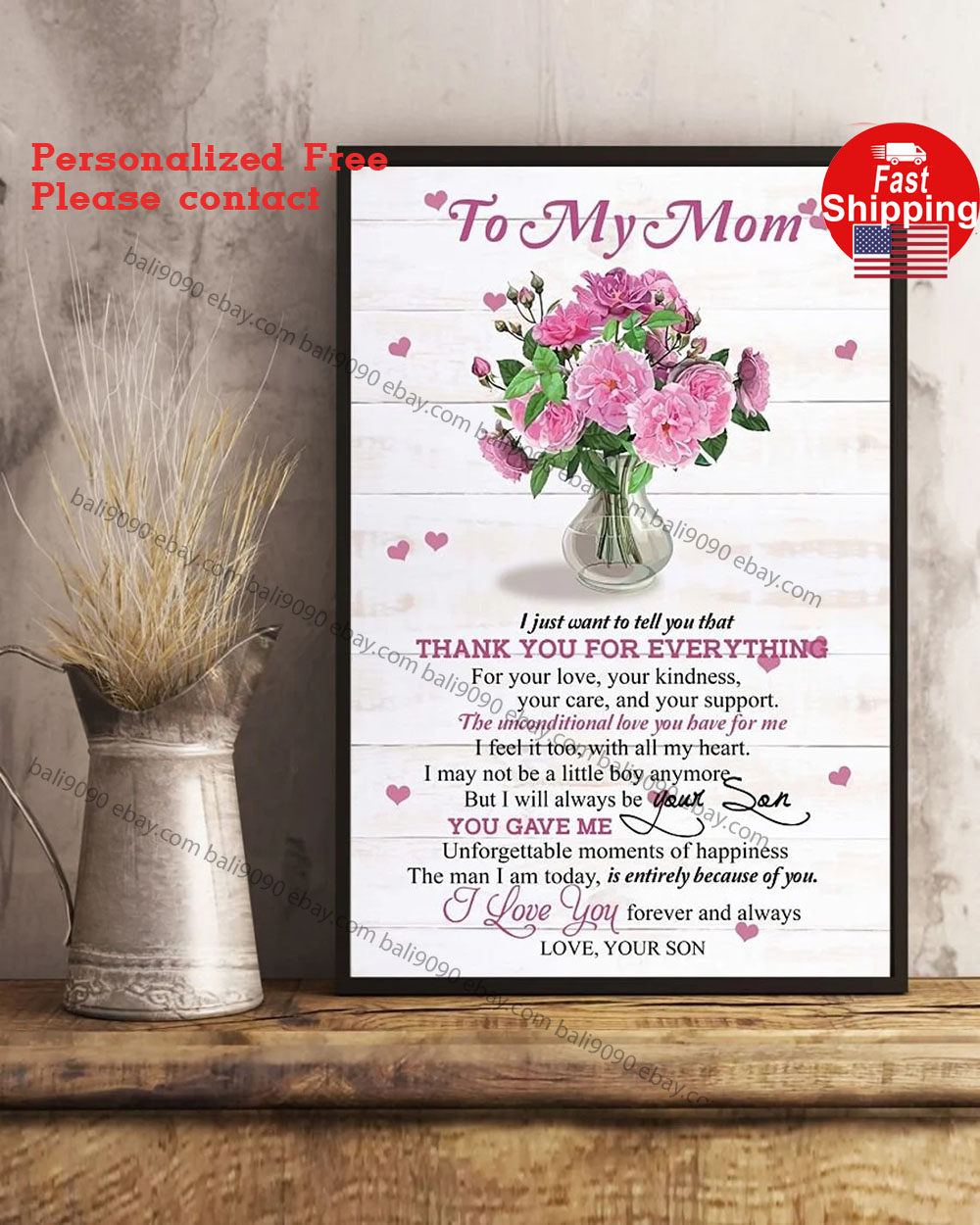 Son To Mom I Just Want To Tell You That Thank You Poster, Gift For Mom, Home …