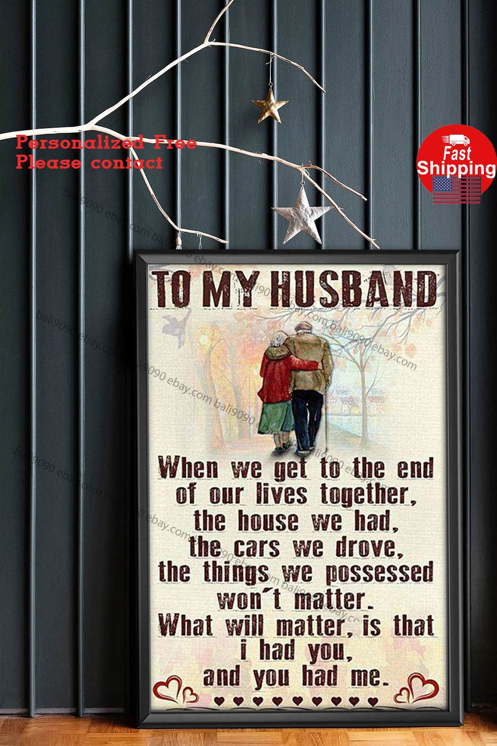 Staripy To My Husband Poster – The for You Husband – Anniversary gift, Unfram…