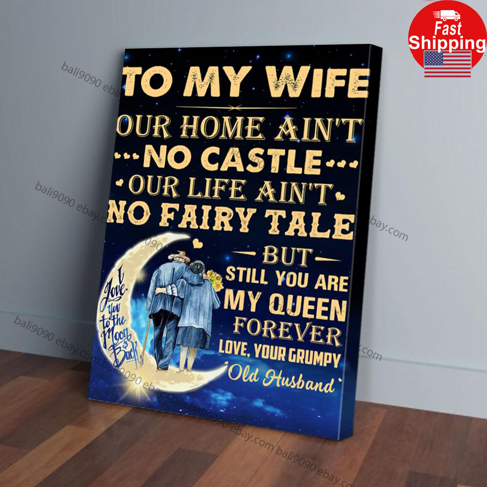 To My Wife Moon Old Couple Husband Matte Poster