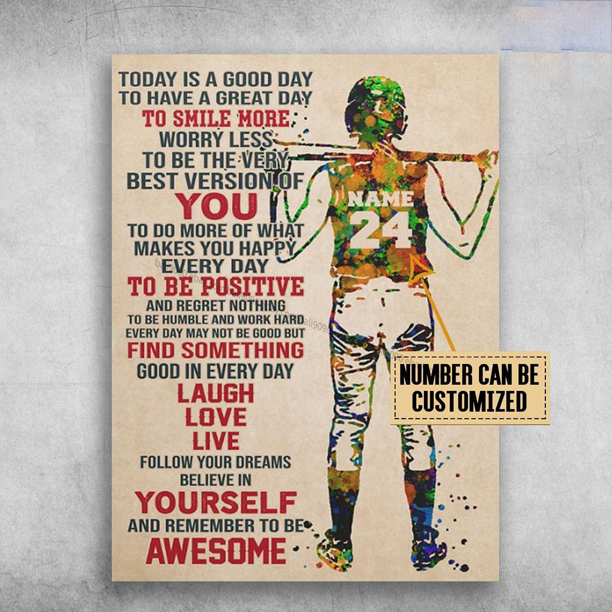 Baseball Lover, Baseball Poster, Today Is A Good Day, To Have A Great Day Cus…