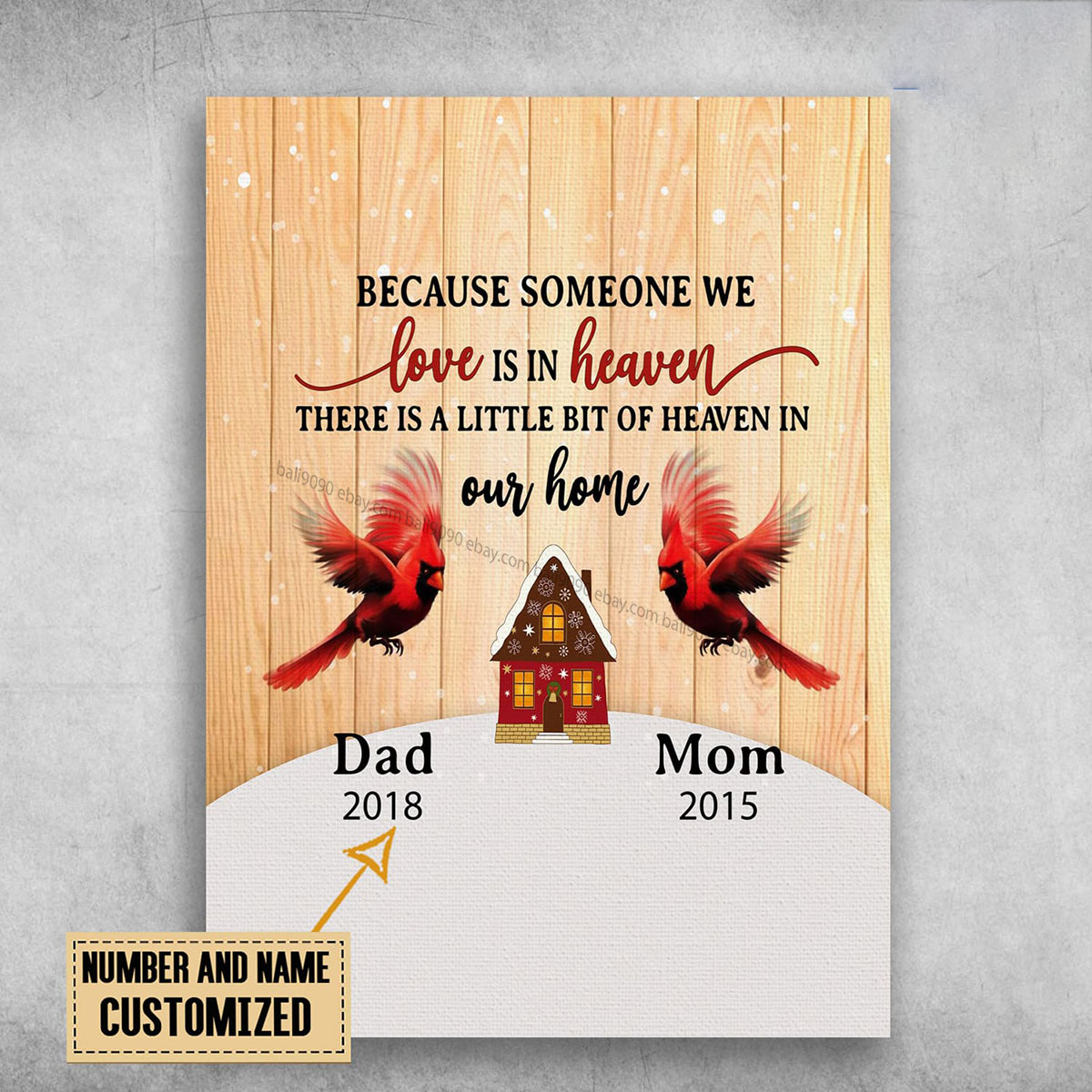 Dad And Mom, Cardinal Bird, Family Poster, Because Someone We Love, Is In Hea…