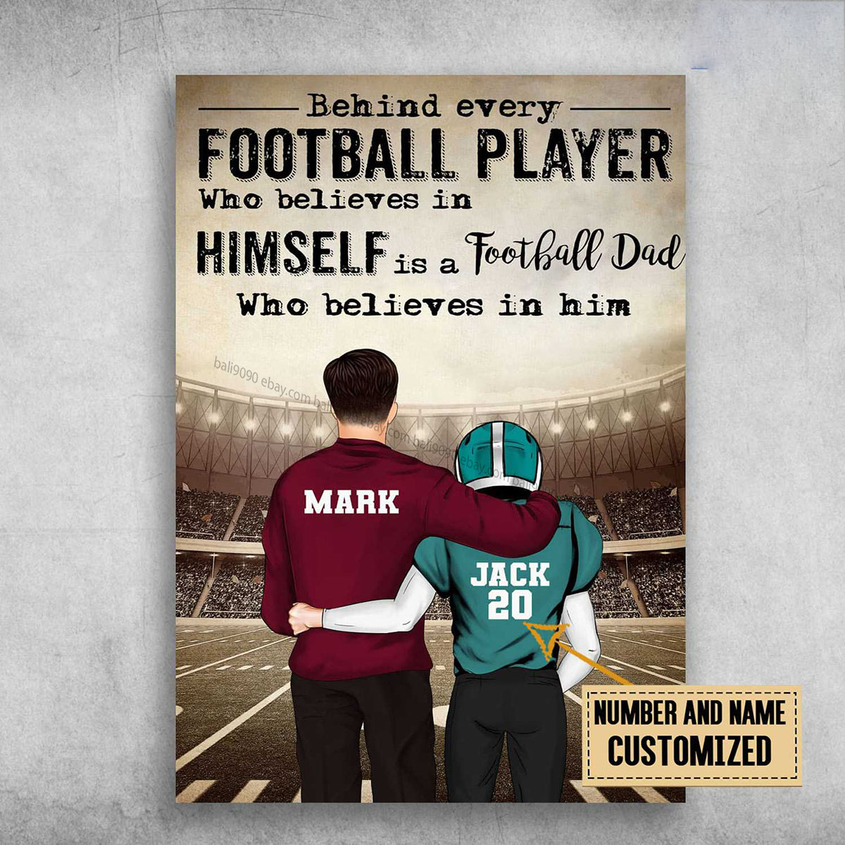 Football Gift, Football Lover, Behind Every Football Player Customized Person…