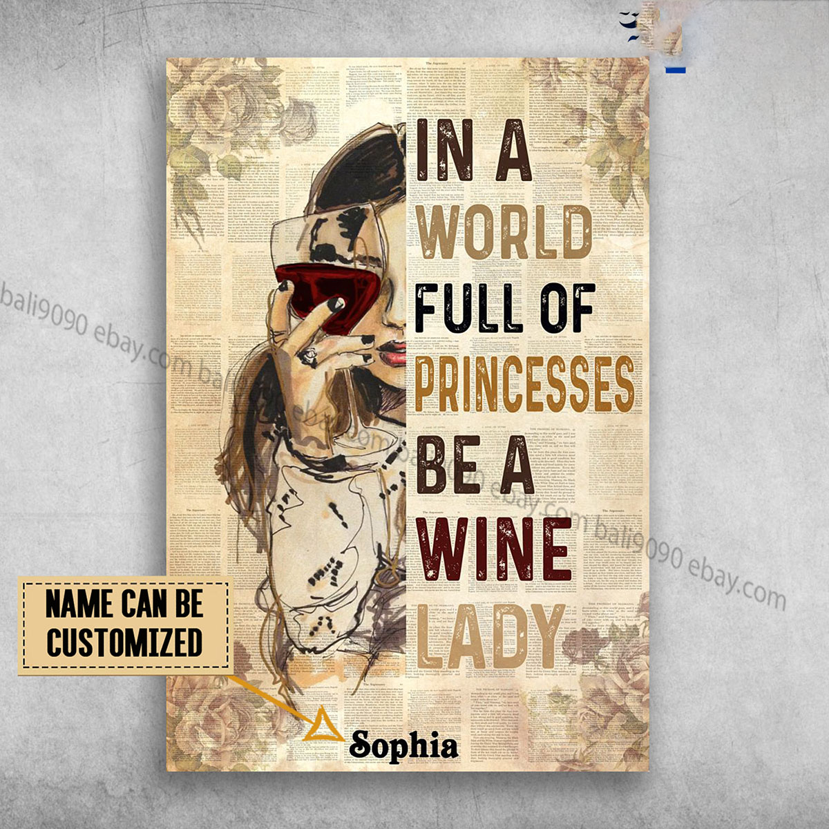wine with lady in dress Girl And Wine, A World Full Of Princess, Be A Customized Persona Colour: CHAMPAGNE
