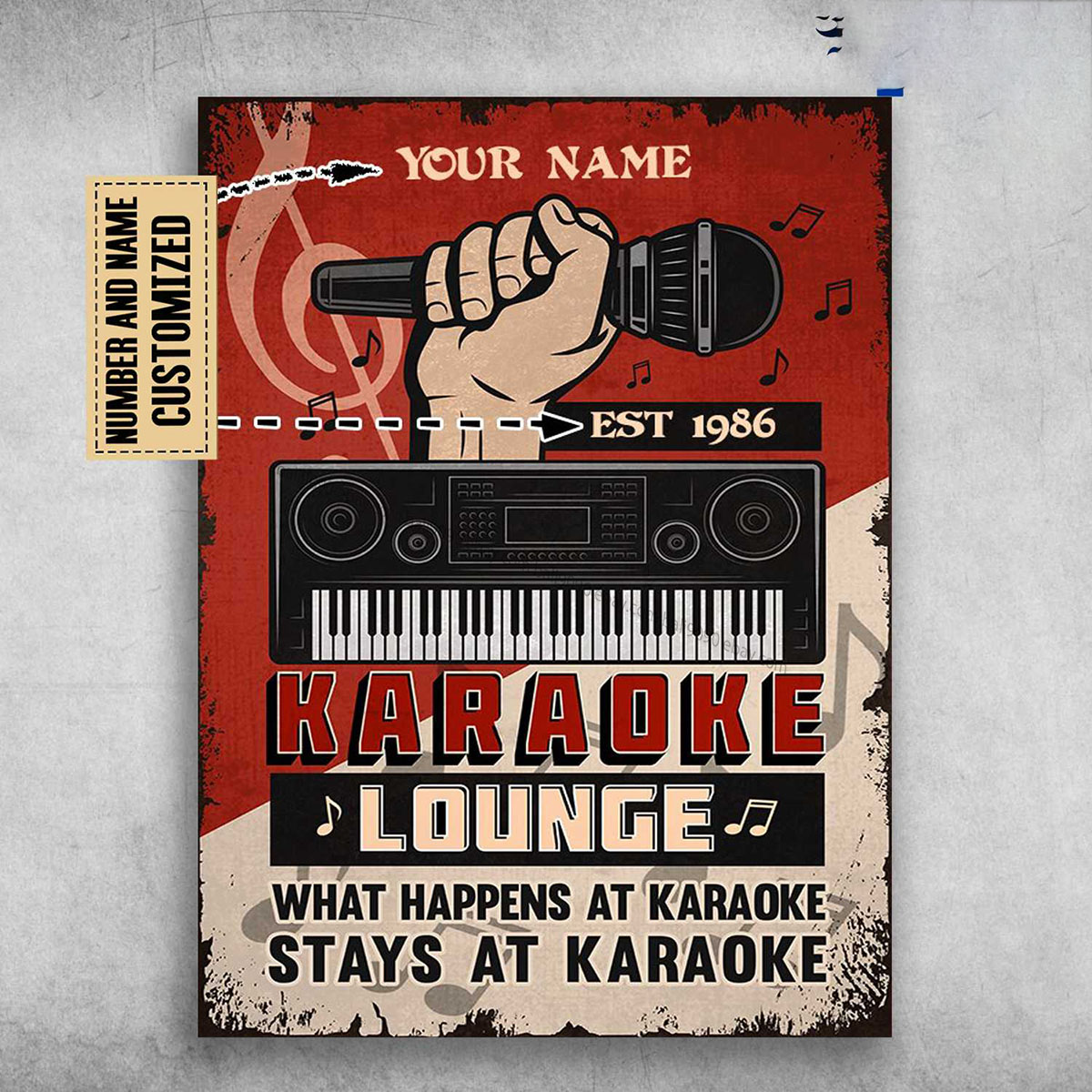 Karaoke Lounge, What Happens At Karaoke, Stay At Karaoke, Karaoke Poster Cust…
