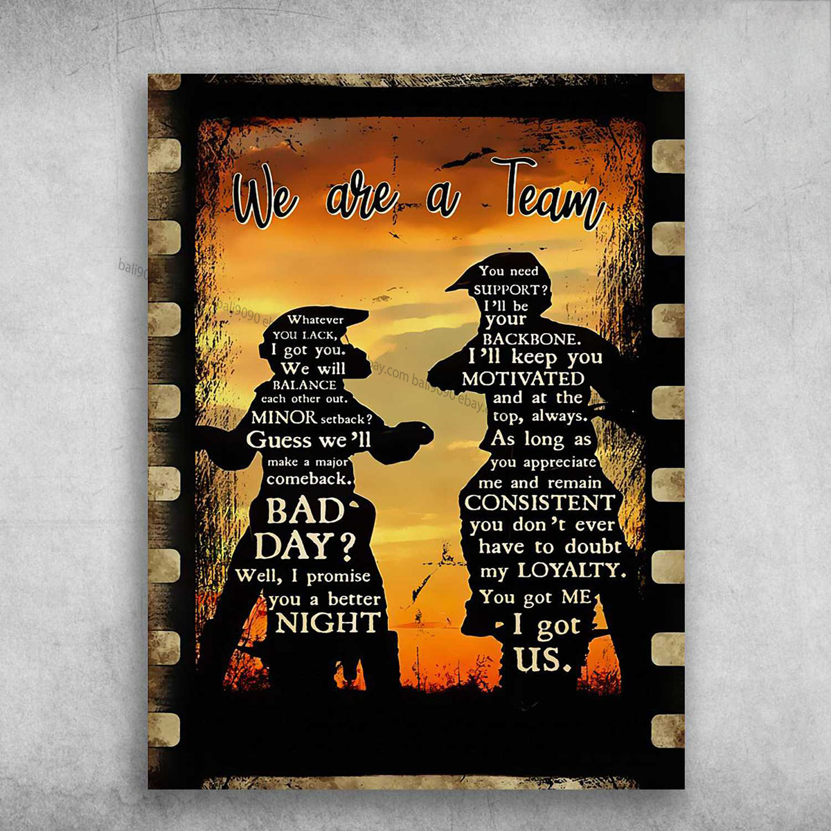Motorcycle Couple, Biker Poster – We Are A Team, Whatever You Lack, I Got You…