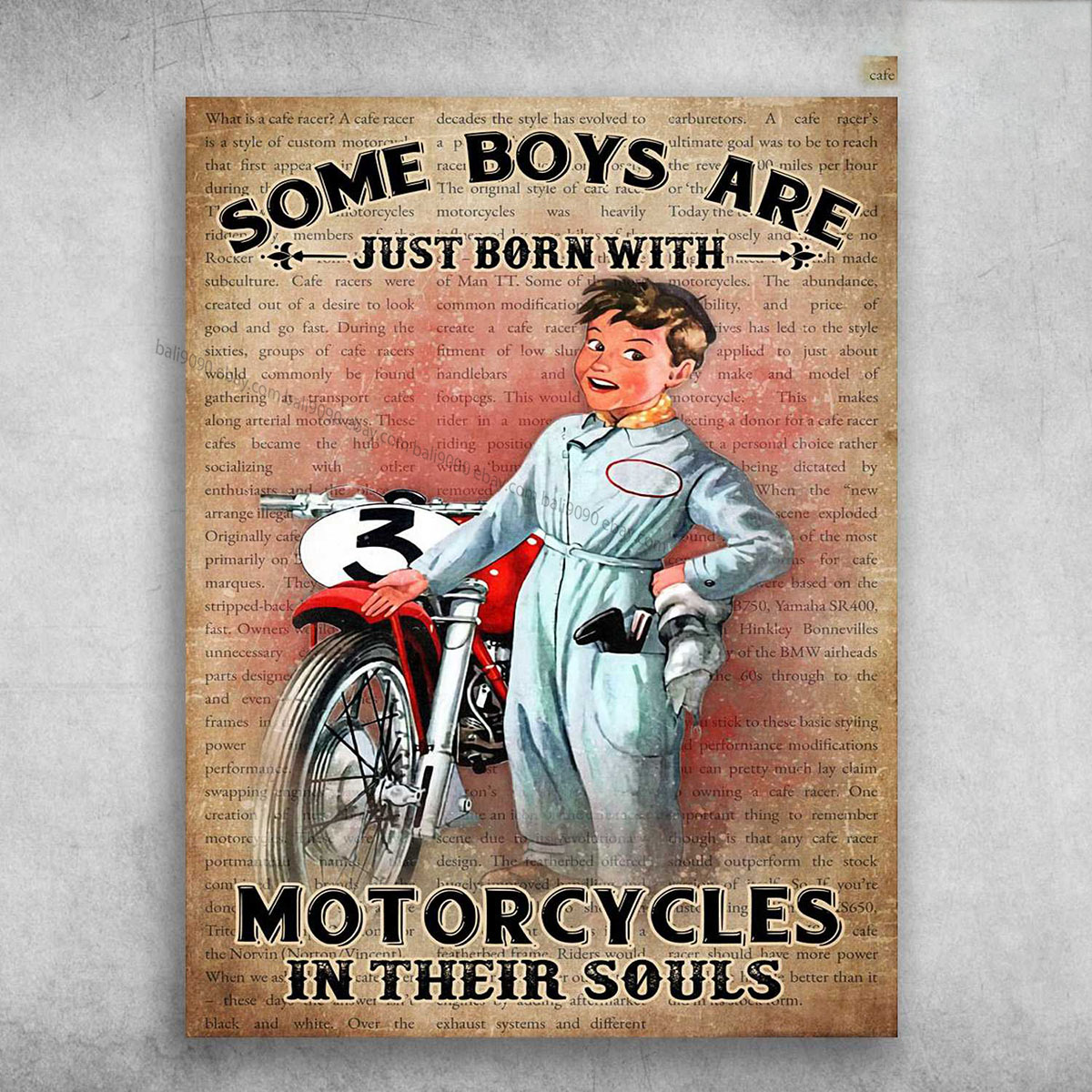 Motorcycles Boy, Biker Poster - Some Boys Are Just Born With, Motorcycles In ...
