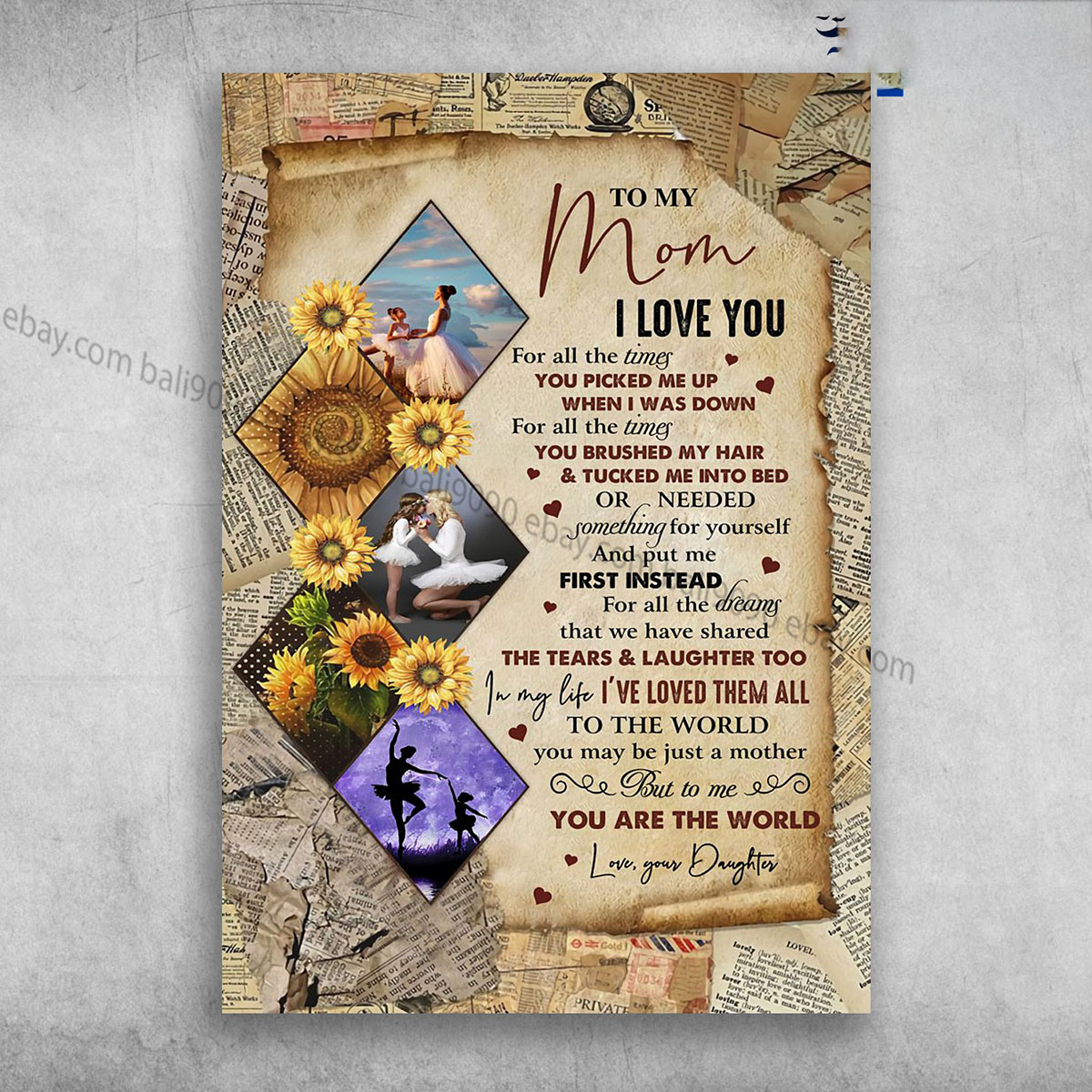 Sunflower, Mom And Daughter – To My Mom, I Love You, For All The Times, You P…