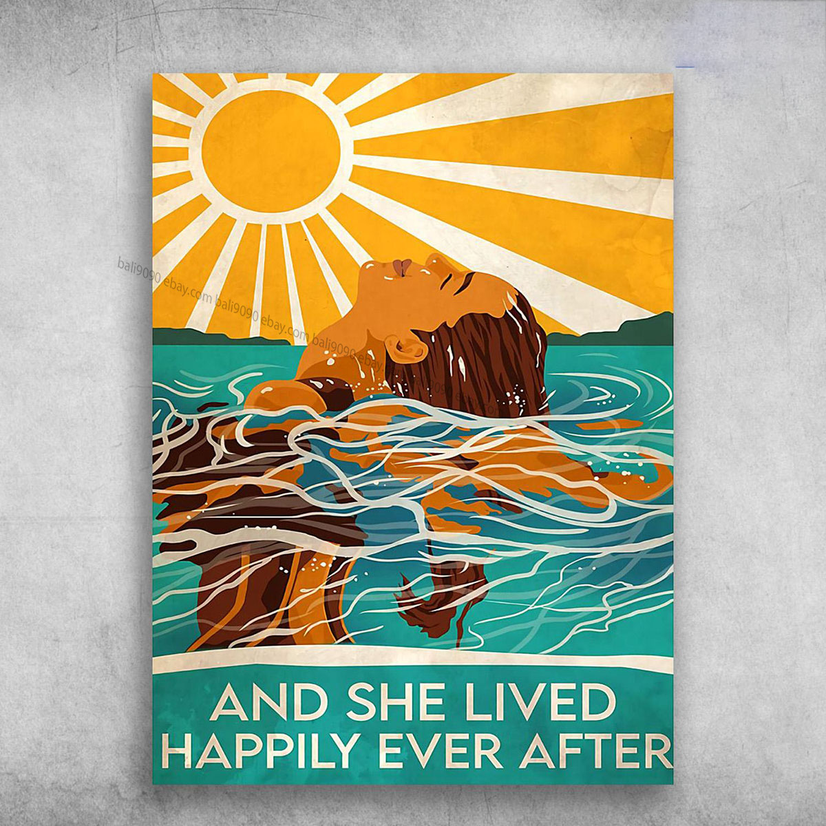 Swimming Poster – And She Lived, Happily Ever After, Swimming Lover