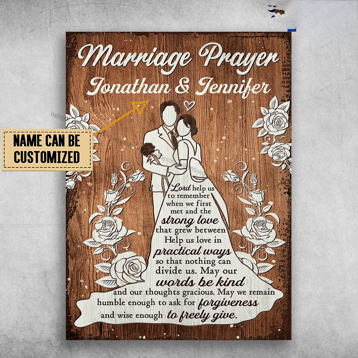 Wedding Couple – Marriage Prayer, Lord Help Us To Remember Customized Persona…