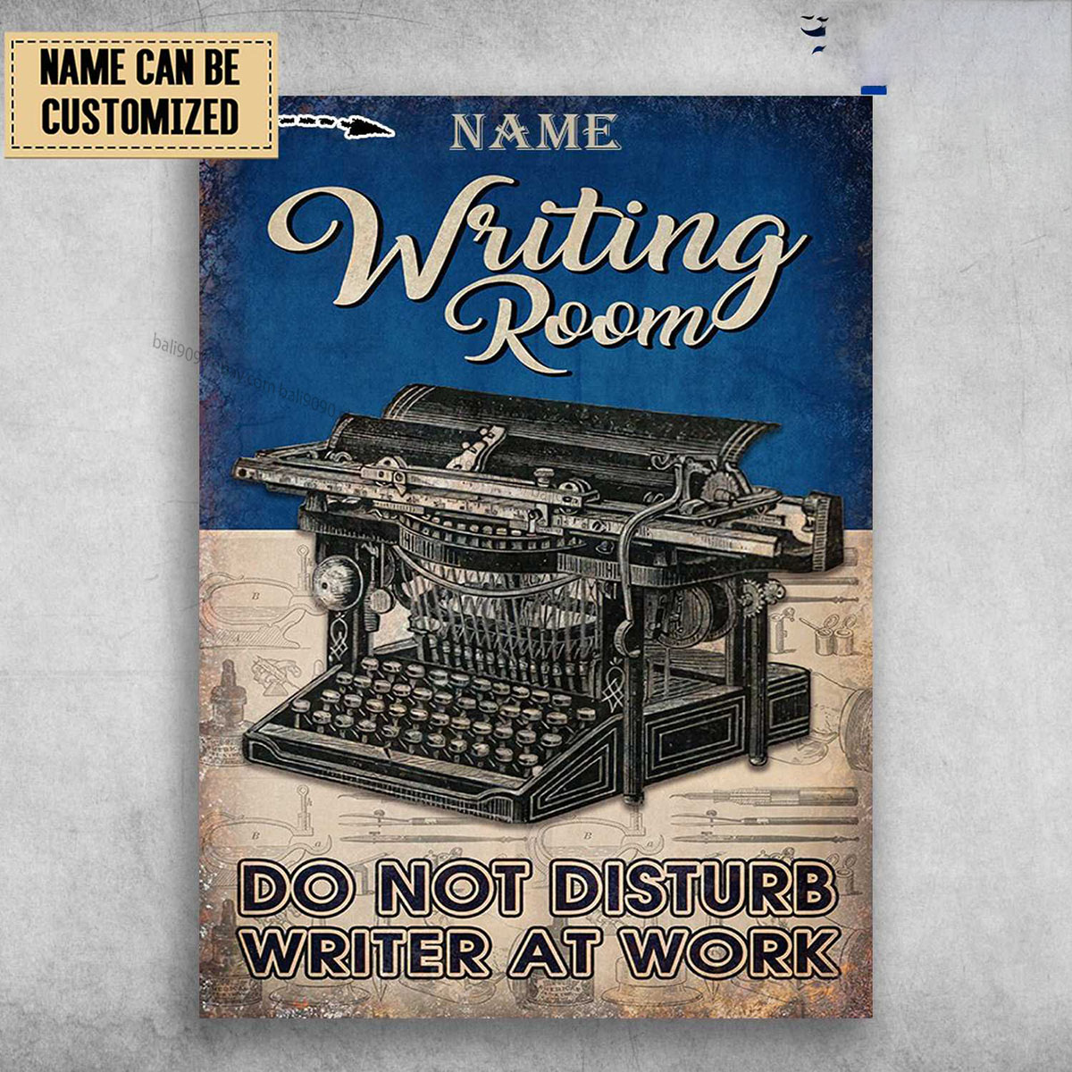 Writing Room, Do Not Disturb, Writer At Work, Office Poster Customized Person…