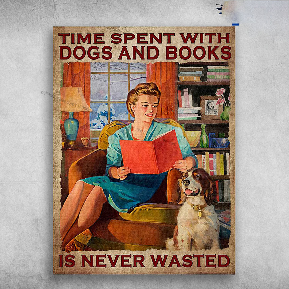 Book Reading, Dog Lover – Time Spent With, Dog And Books, Is Never Wasted