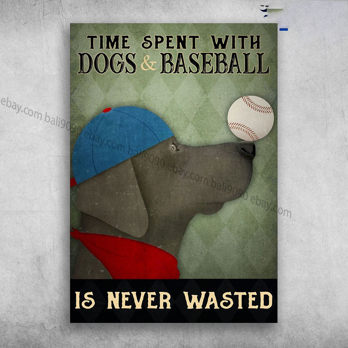 Baseball Dogs – Time Spent With Dogs And Baseball, Is Never Wasted Poster
