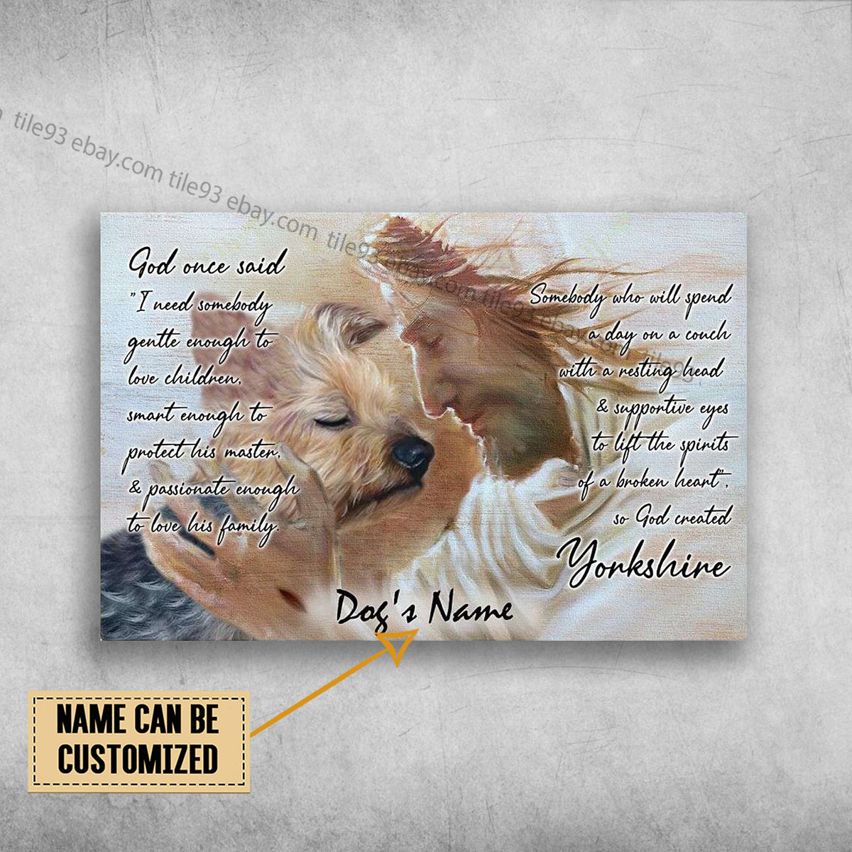 Yorkshire God, God Once Said, I Need Somebody, Strong Enough Customized  Perso... | eBay