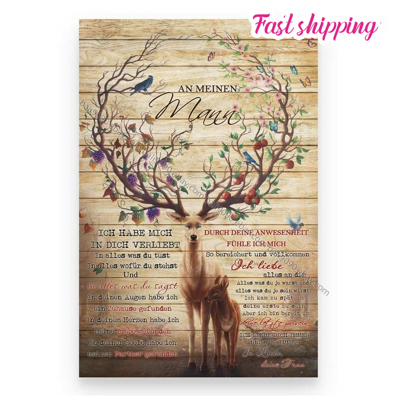 Deer To My Husband German Version 1 Poster Wall Art Vertical