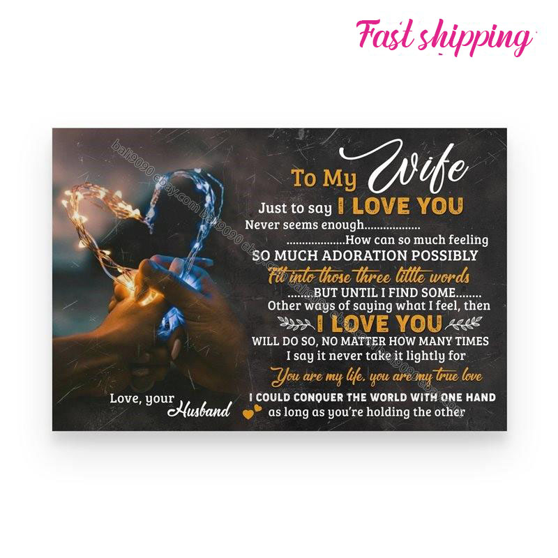 Husband To Wife You Are My Life You Are My True Love Poster Wall Art Horizontal